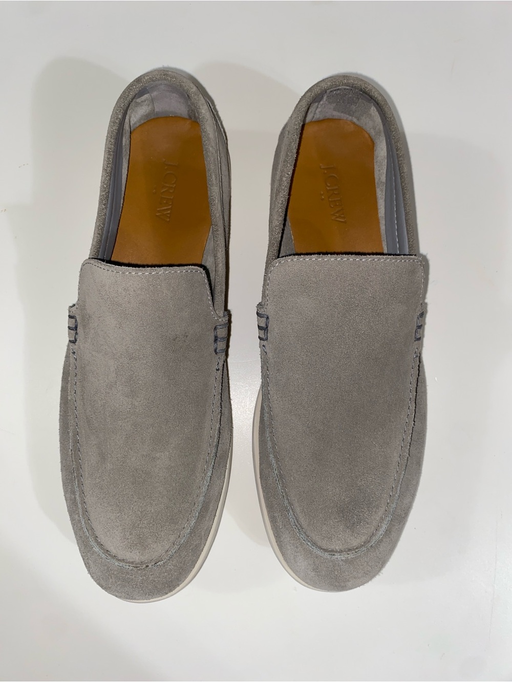 J. Crew Men’s Light Gray Suede Slip-On Loafers